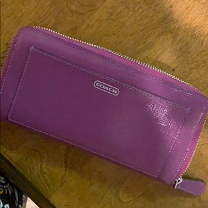 Purple Coach Accordion Wallet
